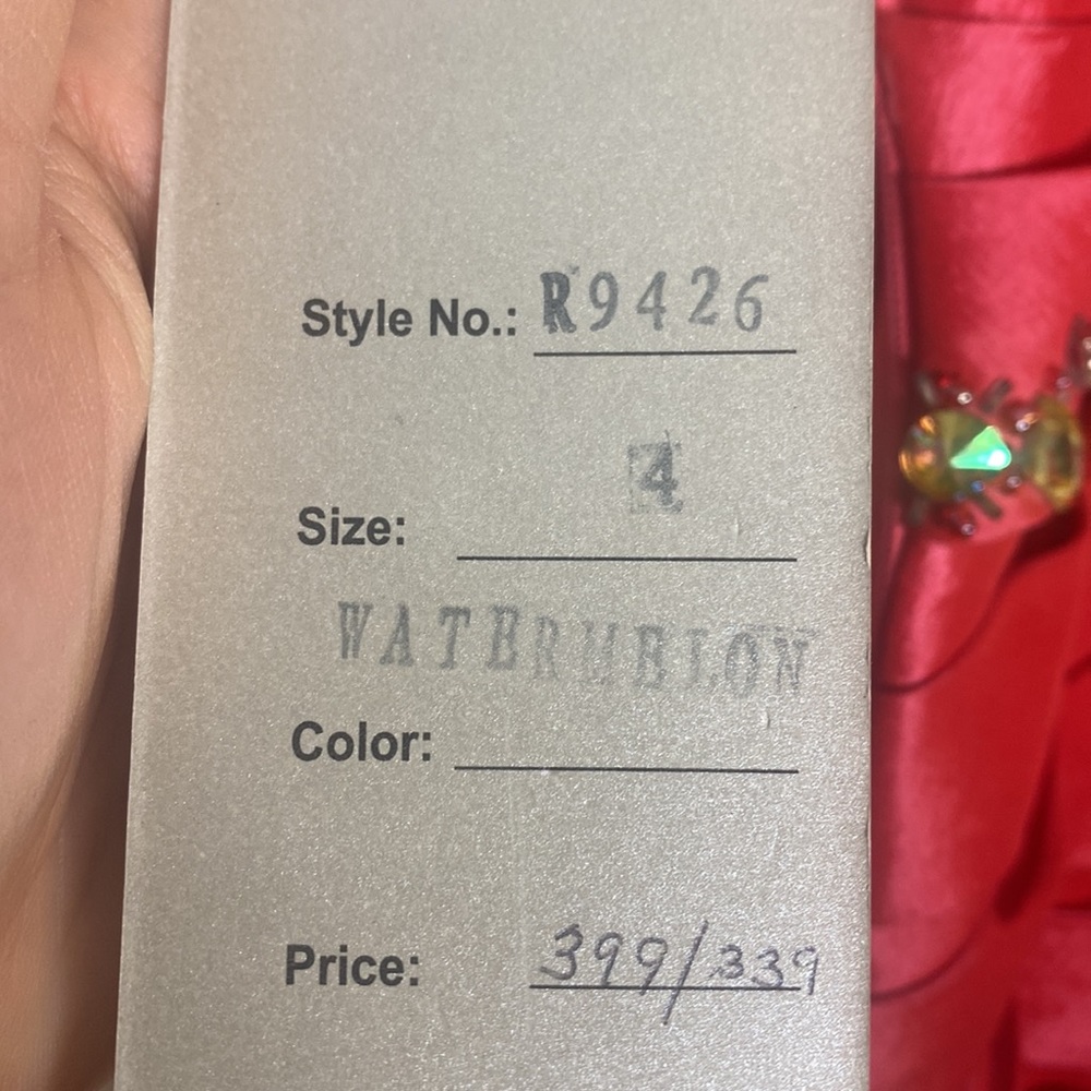 Riva Designs Red Strapless Prom Dress - Picture 8 of 11